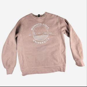 Uscape Skyline Michigan State University Blush Pink Sweatshirt Size‎ S Softgirl